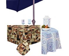 Newbridge Neuheit Print-Muster Flanell Rückseite Vinyl Tischdecken, Vintage Rooster, 70 Umbrella Round