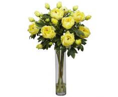 Nearly Natural Fast Natur 1230-yl Pfingstrose mit Zylinder Seide Blumenarrangement, gelb