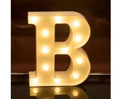 Focux LED Festzelt, Buchstabenbeleuchtung Alphabet beleuchtet Schild für Nachtlicht Zuhause, Party, Geburtstag, Hochzeit, Bar, Dekoration LED Brief, batteriebetrieben, Weihnachtsdekoration, Bar B