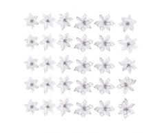 Fitlyiee Künstliche Weihnachtsstern mit Glitzer, 30 Stück Silber