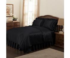 Satin Bettbezug Twin schwarz