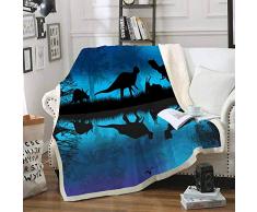 Homefit Sommerdecke Cartoon Sherpa Decke Dinosaurier Überwurf für Kinder 60x80 inch 16