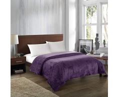 Chic Home Zahava Kuscheldecke, ultraweiches Fleece, Mikroplüsch Full/Queen Pflaume