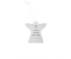 Pavillon Gift Company Engel-Ornament mit Schleife, Porzellan, 7,6 cm, Weiß
