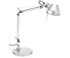 Artemide A011800 Tolomeo Micro Tischleuchte mit Fuß (E14, 40 Watt (Halogen), IP 20) aluminium