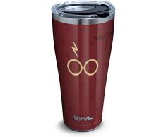 Tervis 1350839 Harry Potter-Maroon and Gold Glasses Edelstahl Thermobecher mit transparentem und schwarzem Hammerdeckel, silber