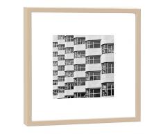 COGNOSCO - Fotografie im Holzrahmen: Shell-Haus/Fahrenkamp-Haus Berlin - Fotodruck - Format 27 x 27 cm - Rahmenfarbe beige - Hochwertiges Wandbild, Geschenkidee oder Souvenir aus Berlin