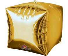 Folienballon Würfel Gold Cubez, Unbefuellt