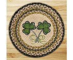Earth Rugs BR & Nameinternal CH-116 Shamrock Stuhlkissen, rund, Bedruckt, 39,4 cm, 4 Stück