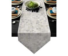 Family Decor Tischläufer aus Leinen, Jute, Kommode, Schals, Nussknacker, Soldat, Küche, Tischläufer für Abendessen, Urlaub, Partys, Hochzeit, Events, Dekoration – 13 by 70 Inch Geometry220lfad7706