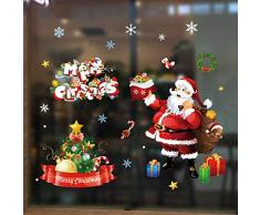 MIEIUK Weihnachtsglas-Paste für Fenster, Dekoration für Weihnachten, statische Elektrizität, Weihnachtsdekoration, Weihnachtsdekoration, Fensterpaste Stil 2