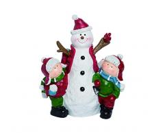 Transpac Weihnachtsfigur Schneemann und Kinder, Weiß