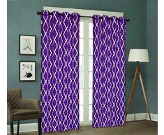 Olivia Vorhang, Blickdicht, Bedruckt, 137 x 213,4 cm, Grau In Burgunderrot