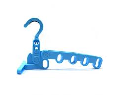 FitHom Multifunktionaler Faltbarer Kleiderbügel aus Kunststoff, tragbar, faltbar, mit 5 Löchern, platzsparend für Kleidung, Handtuch, Kleiderschrank, Reisen, Kleiderhaken, Wäscheständer (blau)