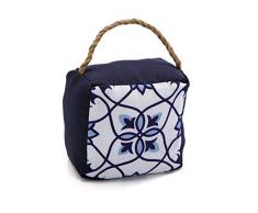Versa 10920160 Türstopper, quadratisch, Marineblau, Polyester, 15 x 10 x 15 cm