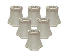 Royal Designs CS-714EG-6 Lampenschirm, 12,7 cm, dekorativ, mit Glocke, gewechselt, Eierschalenfarben, 6 Stück