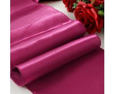 Obstal Satin Tischläufer – 30,5 x 274,3 cm, leicht, elegant, dekorative Läufer für Hochzeit, Kaffee, Esszimmer, Outdoor, Geburtstag, Jahrestag, Partys 12x108 Inch Waxberry Red