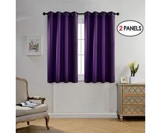 miuco Verdunkeln Tülle Strukturierte eingewoben Blackout Vorhänge für Wohnzimmer Vorhang Panels Set von 2..., metall, violett, 52x63 Inch