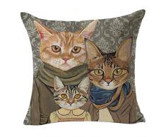 Treely Dekorative Kissenbezüge 45,7 x 45,7 cm Katze Tier Überwurf Kissenbezug für Sofa Couch Auto 18 x 18 Inch Muster 5