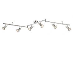 18 Watt LED Deckenleuchte Nickel 3000 Kelvin Arbeitszimmer beweglich Globo 54382-6