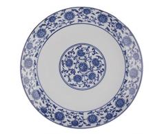 Holst Porzellan QHC 027 Teller flach 27 cm Qing Hua Ci, weiß/blau, 26.5 x 26.5 x 3 cm, 6 Einheiten