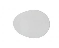 Creative Co-Op Servierplatte aus Steingut, oval, klein, matt, Weiß Medium weiß