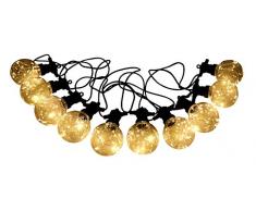 Näve Leuchten Lichterkette mit 10 Kugeln je 15 LEDs in warmweiß, Kunststoff, 1 W, Schwarz, 750 x 8 x 8 cm