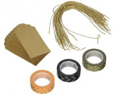 Wrapables Geschenkanhänger, gewellt, zum Aufhängen, aus Kraftpapier, mit Schnitt, 50 Stück