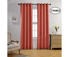 miuco Verdunkeln Tülle Strukturierte eingewoben Blackout Vorhänge für Wohnzimmer Vorhang Panels Set von 2..., Polyester-Mischgewebe, rust, 52x95 Inch