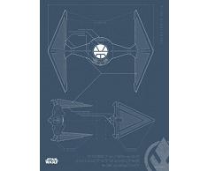 Komar Wandbild Star Wars Blueprint Sith TIE-Fighter | Kinderzimmer, Jugendzimmer, Dekoration, Kunstdruck | ohne Rahmen | WB178-30x40 | Größe: 30 x 40 cm (Breite x Höhe)