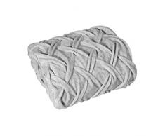 Eurofirany Decke Tagesdecke Wohndecke Silber Flauschig Super Weich Geflochten Wohnzimmer Schlafzimmer Couchdecke Sofadecke Überwurf, 130X170cm