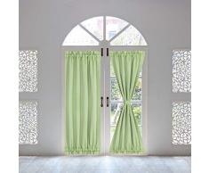 Piccocasa Vorhang für Terrassentür, Fenster, Schiebevorhang für Privatsphäre, verdunkelnd, französisches Glas W25 x L72 grün