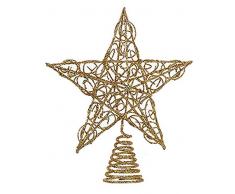 Kurt Adler Christbaumspitze Gold Wohltätigkeitszwecke Blättern Draht Stern Christbaumspitze 15,2 cm