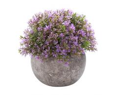 Getopfte Künstliche Hose Fake Grün Gras mit Topf Deko lebensecht Set von 1 Sonstige Violett Round Pot