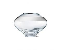 Georg Jensen Duo Vase, Mundgeblasenes Glas, Silber, 30 cm