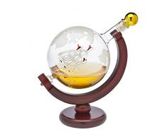 Whiskey Dekanter Globe – Für Whisky, Scotch, Bourbon, Wodka oder Wein – 850 ml