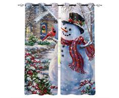 T&H Home Vorhänge & Vorhänge Set, Weihnachtsbäume mit Luftballon, Rentiere, Schnee Berg, Fenstervorhang, 2 Paneele Vorhang für Schiebetür Glastür Schlafzimmer Wohnzimmer 104 W By 96 L Sunflowerthh0533