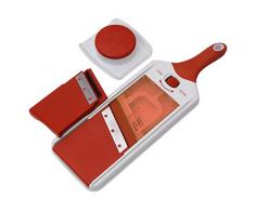 PEDRINI Gadget Schneidemaschine Gemüsehobel Verstellbar mit doppelter Klinge, Weiß/Rot