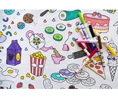 The Coloring Table Die Einfärbung Tisch Speisen lustiges Design Set of 8 weiß