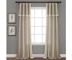 Lush Decor Vorhang, Spitze, 213 x 96,5 cm, Dunkles Leinen, 1 Paar Panel Pair, 84 x 38 Dark Linen
