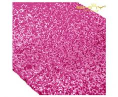 ShinyBeauty Pailletten-Tischläufer 30,5 x 274,3 cm Vorhänge Glitzer Läufer Hochzeit Tischläufer Geburtstag Tischdecke -0304S 12x108 hot pink