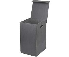 Simple Houseware Wäschekorb mit Deckel dunkelgrau