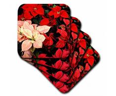 3dRose CST_3310_1 Untersetzer, Weihnachtsstern, weich, 4 Stück