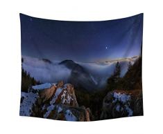 Platz Decor Gobelin Mountain Tops auf Starry Night Zeit mit Sterne Earth Cosmos in Northern Lands Wand Aufhängern für Schlafzimmer Wohnzimmer Wohnheim 59x78 inch 1