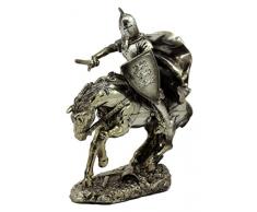 Ebros Geschenk Mittelalter Royal Wappen England Drei Löwen Ladekabel Knight auf Golgota Pferd Figur 21,6 cm Lang Collectible Statue Decor