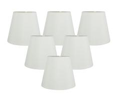 meriville Kronleuchter Lampenschirme, 4-Zoll von 6 von 12,7 cm, Wechselrahmen, Kunstseide, eierschalenfarben, 6er-Set