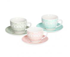 Tognana ME085075598 Set aus 6 Tassen und Untertasse CC 270 Gipsy Soft Porzellan