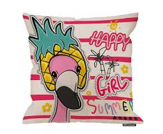 HGOD Designs Zebra-Kissenbezug, niedliches lustiges Zebra mit Einhornhorn, zum Selbermachen von Zauber-Baumwoll-Leinen, Polyester, Dekoration, Sofa, Sofa, Schreibtisch, Stuhl, Schlafzimmer, 40,6 x 40,6 cm ... 18x18inch A4-0105