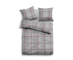 TOM TAILOR 0009877 Flanell Bettwäsche Garnitur mit Kopfkissenbezug (Baumwolle) 1x 155x200 cm + 1x 80x80 cm, Mauve