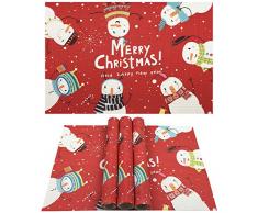 WAZAIGUR Tischsets, Tischsets für Esstisch, waschbar, gewebtes Vinyl, rutschfest Set of 4 Style-c